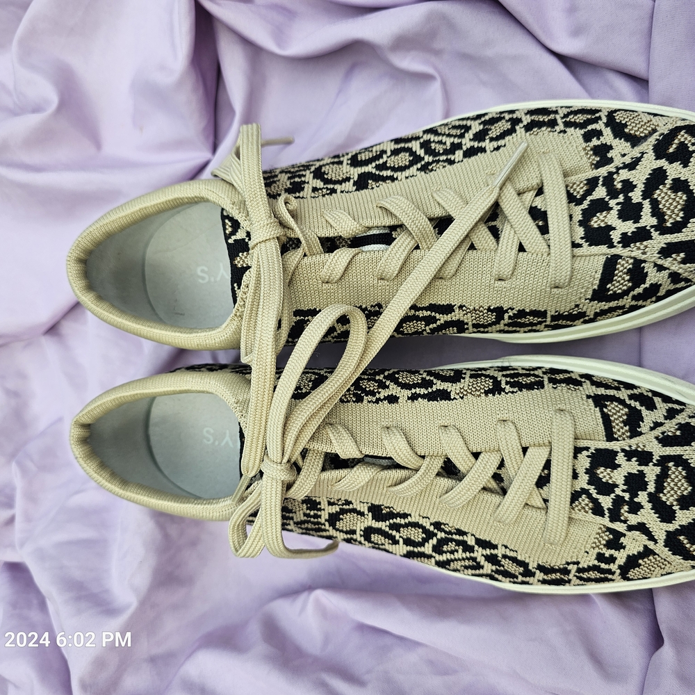 Rothys Tan and Black Print Women's Sneakers